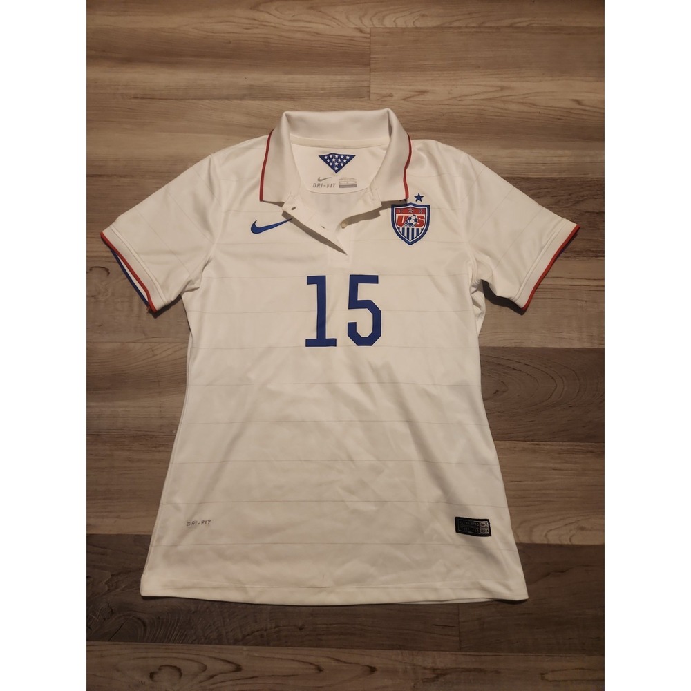 Us women Soccer 2014 World Cup Rapinoe Polo Shirt Womens Medium M Nike Dri-fit